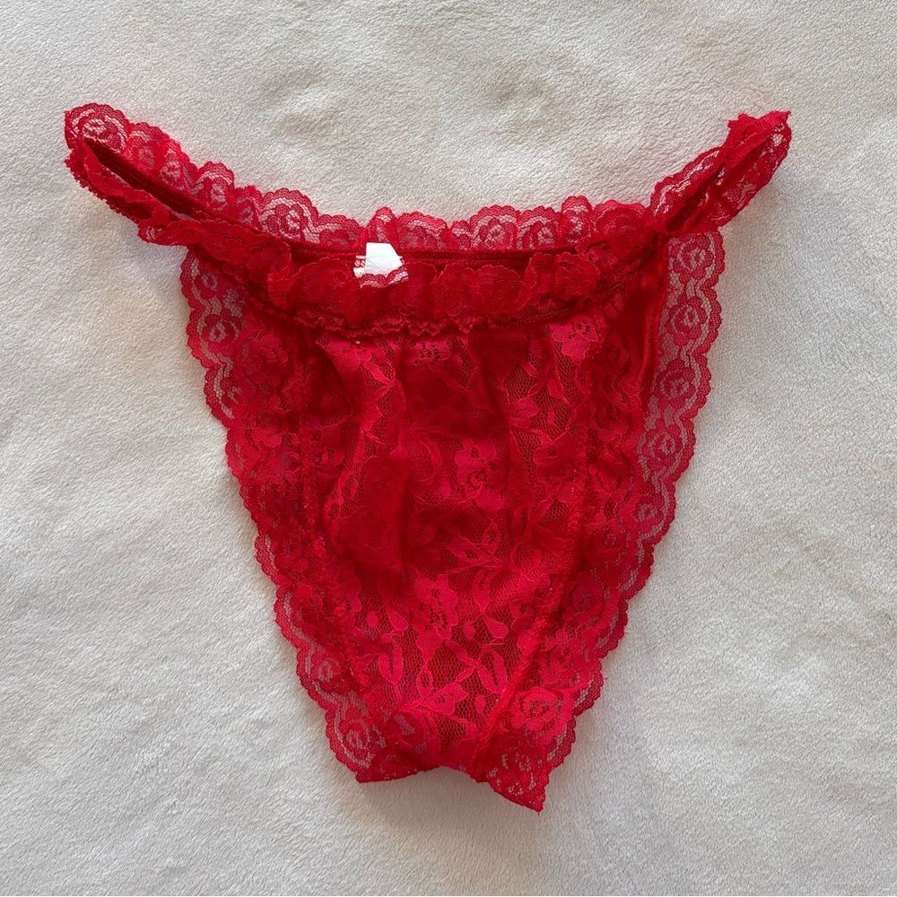 Vintage 1980s Scarlet Lace Nylon Panty